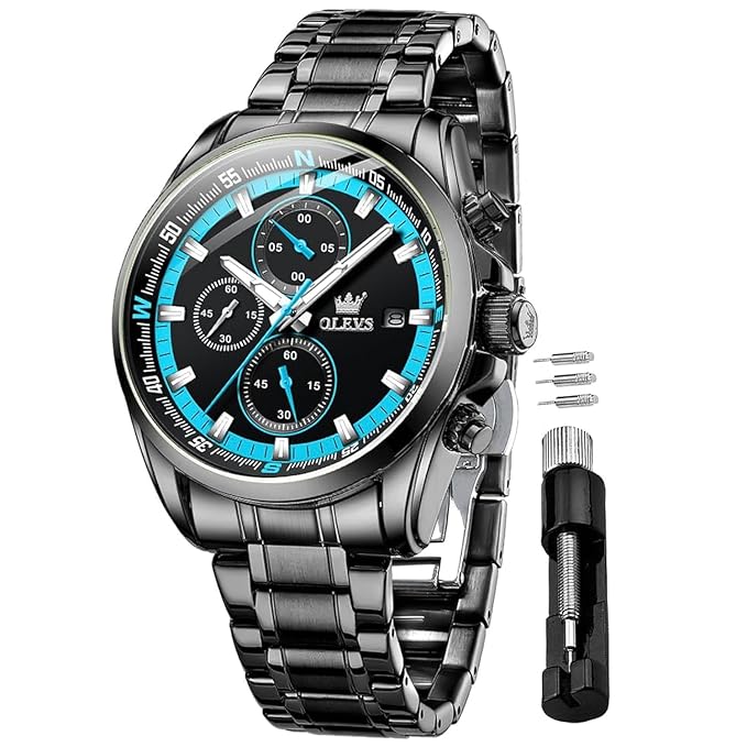 TIMELYST Men’s Business Analog Quartz Watch with Diamond Markers & Date