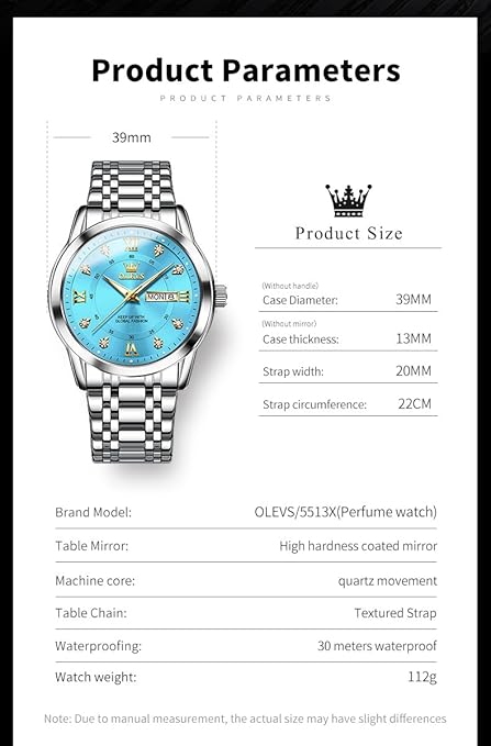 TIMELYST Men’s Analog Quartz Luxury Watch with Green Dial, Stainless Steel Band, Date & Waterproof